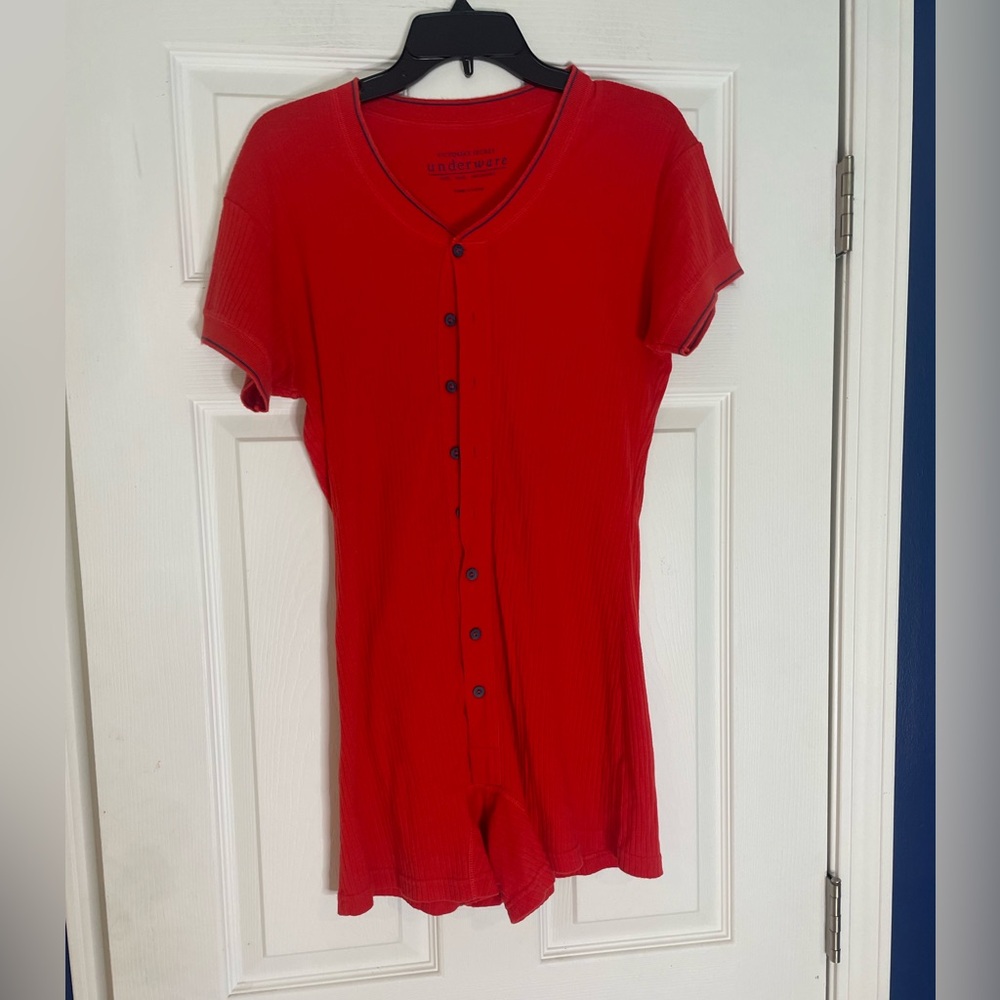 Victoria's Secret UNDERWARE red romper pajama - small